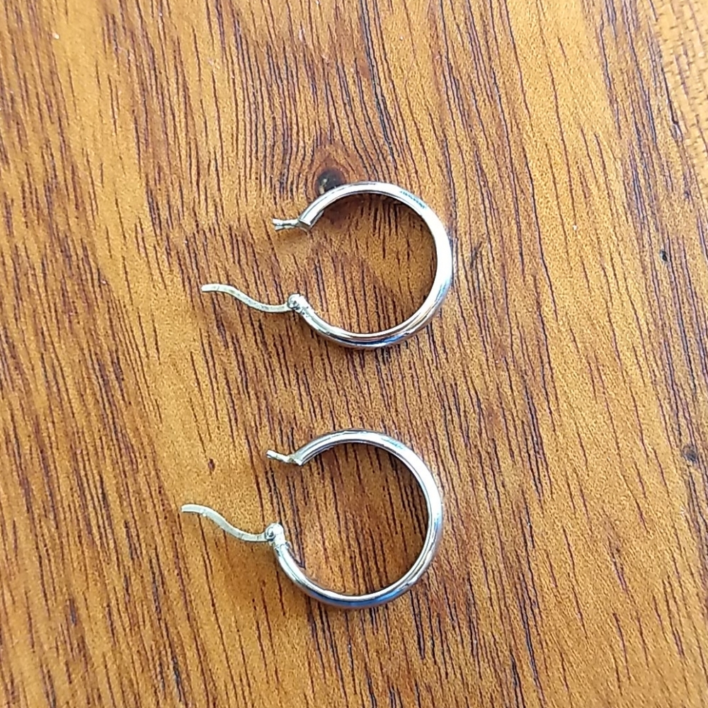Silver Hoop Earrings - Picture 2 of 3